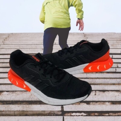 Adidas KAPTIR SUPER BOOST Black Orange Running Walking Shoes Men's Size 11.5
