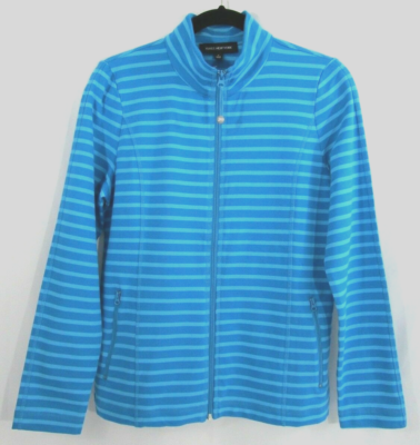 Jones New York Women's Full Zip Mock Neck Jacket Turquoise