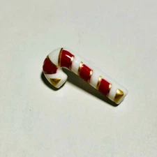 Christmas Candy Cane Plastic Button - 23mm / 15/16" - Dill Brand - Set of 4