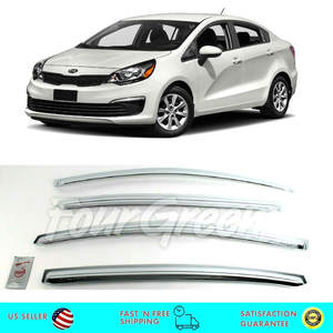 Chrome Window Sun Vent Visor Rain Deflectors For Kia Rio 12 17 Sedan Ebay