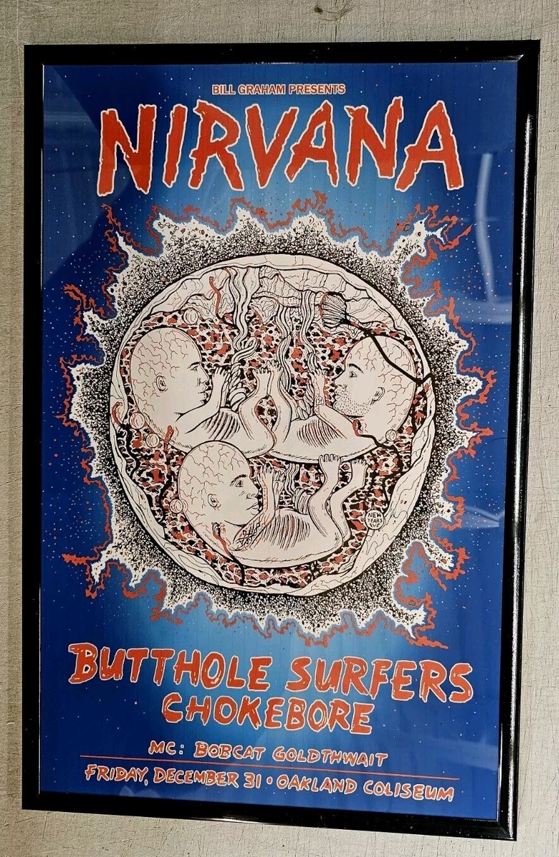 Nirvana 1993 Oakland, CA Concert Poster 11 X 17 Framed | eBay