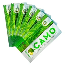 Camo Natural Leaf Wraps GREEN APPLE Self Rolling Herbal Wraps 6 Packs 30 Sheets