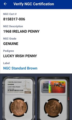 アイルランド・1ペニー銅貨☆1968年／未使用／ニワトリとヒヨコ／PCGS アイルランド・1ペニー銅貨☆1968年／未使用／ニワトリとヒヨコ