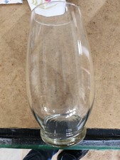 Large Clear Glass 10.75 Tall Flower or Candle Vase MM T-2