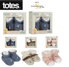 Kids Totes Slipper Socks Tots Boys Girls 1 Pair Padders Anti Slip Grips Gift Box