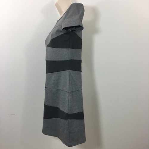 MM Couture sheath Dress Size Small Shirley Short sleeve mini Gray Black - Picture 4 of 5