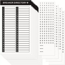 16 Sheets Breaker Panel Labels Electrical Box Sticker Numbers Breaker