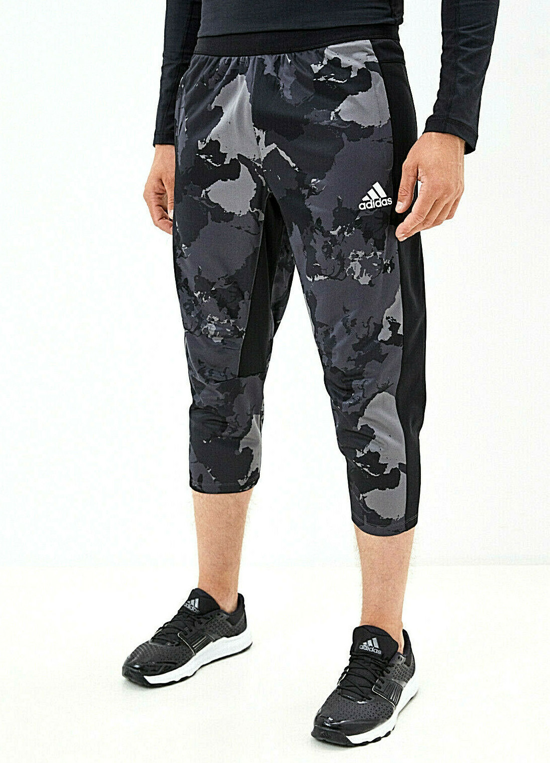 Мужские спортивные штаны Adidas Training с камуфляжным принтом укороченные флисовые спортивные штаны стандартной посадки НОВИНКА 11190₽