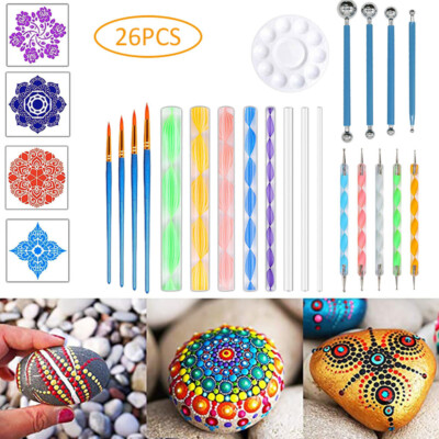 26pcs/Set DIY Mandala Dotting Tools Rock Painting Kits Dot Art Pen Paint  Stencil Australia