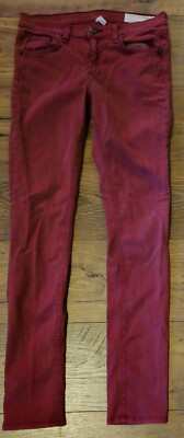 Rag & Bone Jeans Women's 27 Clay Red Skinny W28xL29 Denim Stretchy Pants Lady
