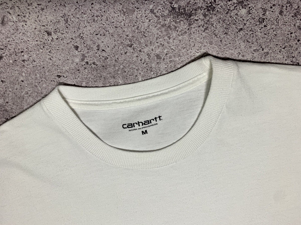 Carhartt WIP Mens S/S State Pocket Logo White Cotton T-shirt