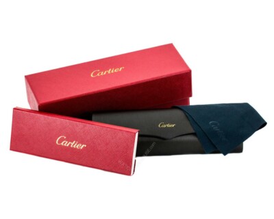 CARTIER Silver Rectangle Rimless Optical Unisex Eyewear