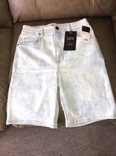 Vintage Lee Mom Shorts Women's 27" Waist Light Wash High Rise New