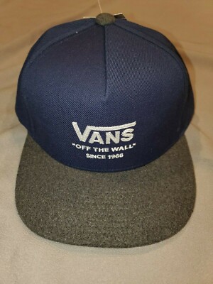 VANS OFF THE WALL HUCKS II HAT MENS ADULT SNAPBACK HAT NAVY GREY FELT VN0A3HOQJC