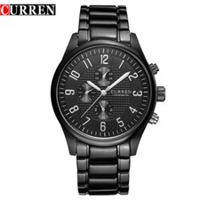 Men'S Large Dial Fashion Sports Stainless Steel Analog Quartz Waterproof Watches