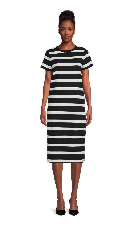 knee length dresses for ladies Easy T-Shirt Midi Dress - Black - Women's Dresss