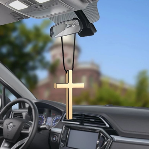 High-end new alloy cross mirror pendant car pendant accessories - Bild 3 von 9