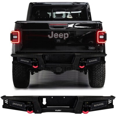 Vijay For 2020-2026 Jeep Gladiator JT New Black Steel Rear Bumper