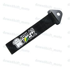 1x New Cool Jdm As Fck Racing Drift Rally Car Tow Towing Strap Belt Hook Black