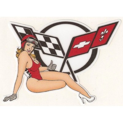 Chevrolet Corvette Right Pin Up Sticker Right Laminated Vinyl