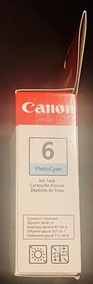 (1) Canon BCI-6PC Photo Cyan Ink Cartridge Genuine New 4709A003 Expired - Image 3 of 4