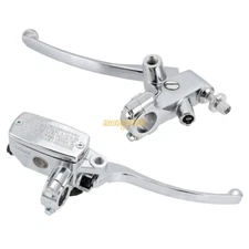 7/8" 22mm Motorcycle Handlebar Hydraulic Brake Master Cylinder Clutch Lever Set