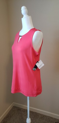 Camicetta donna rosa senza maniche elasticizzata leggera girocollo Liz Claiborne s M - Foto 3 di 5