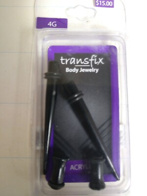 Transfix Body Jewelry Taper Plug Pack 4G Acrylic for ages 14+