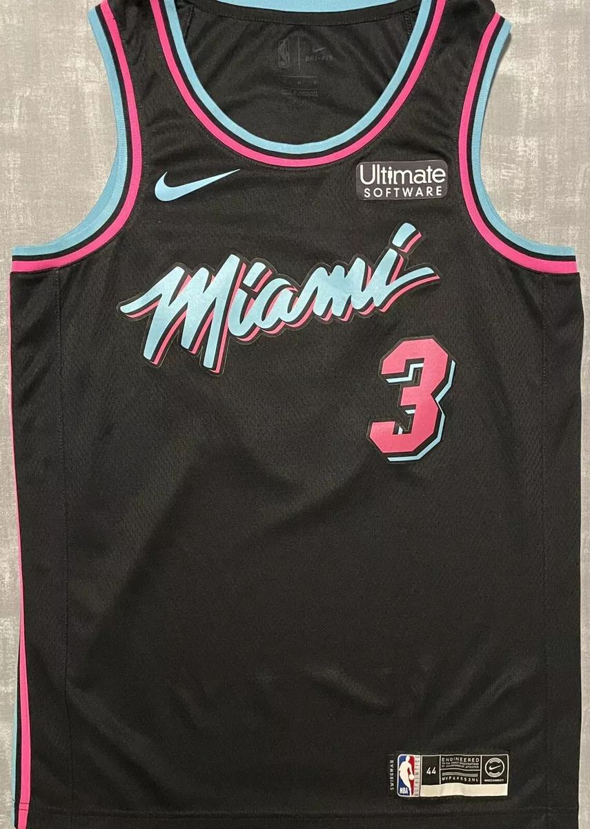 Dwyane Wade Miami Heat Vice City' Black Mens Size Medium Basketball Jersey