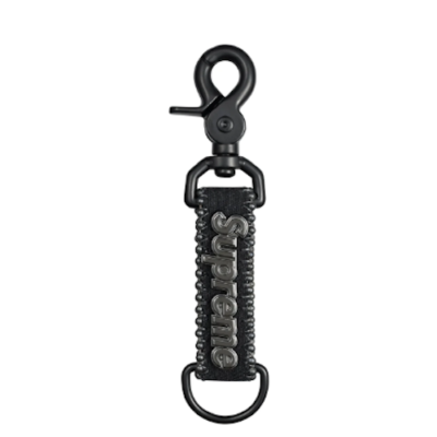 SUPREME SS25 B.B. SIMON DENIM KEYCHAIN STUDDED RHINESTONE BLACK