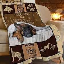 German Shepherd Blanket Funny German Shepherd Dog Throw Blanket for Girls Boy...