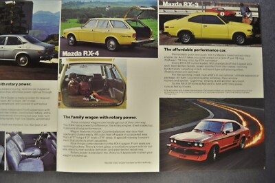 1978 Mazda Rotary Brochure Cosmo RX3 SP Coupe RX4 Wagon Sedan