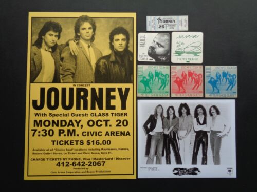 JOURNEY,B/W promo photo,5 Backstage passes,Poster,1978 concert ticket