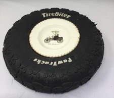 10" Tire & Harker Pottery Ceramic Ashtray w/ Vintage Automobile