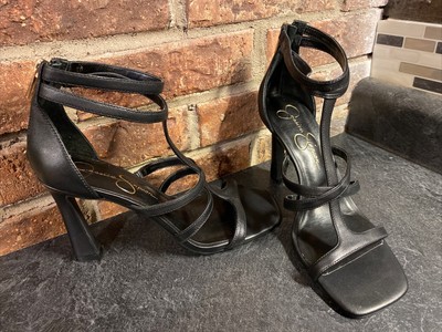 NICE! NEW! Jessica Simpson Strap Black High Heels~ Size 7.5 M~ See Pics!
