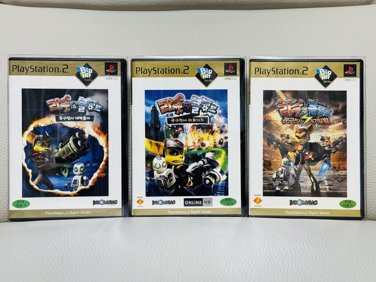 RARE Korean Rachet & clank 1 2 3 PS2 Korean BigHit Version Set