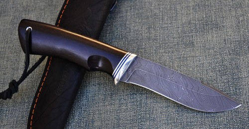 Damaszener Stahl Outdoor Messer Handarbeit Nazarov Knives Russland HRC 62 Кречет - Bild 7 von 15