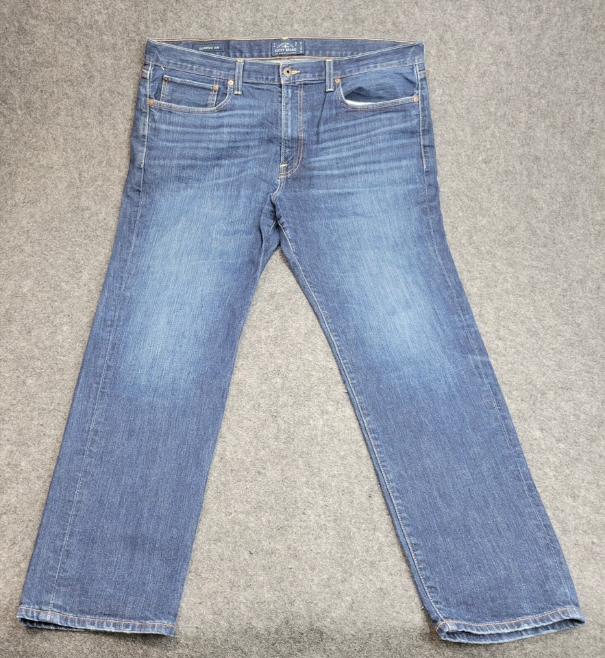 Pantalones de mezclilla Lucky Brand para hombre 40X32 121 Heritage ajustados elásticos calce clásico Preppy City Foto 2 de 4