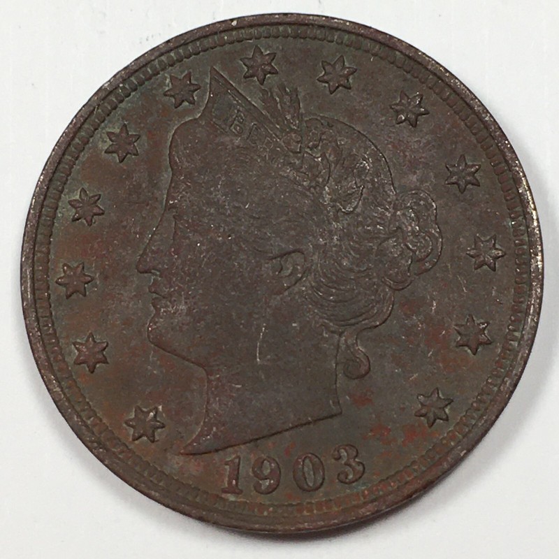 1903 Liberty "V" Nickel - Extremely Fine (XF) KM#112 Corrosion - 6677-AH