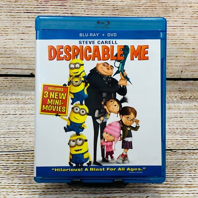 Despicable Me Blu-ray + DVD Combo Pack Steve Carell 3 New Mini-Movies