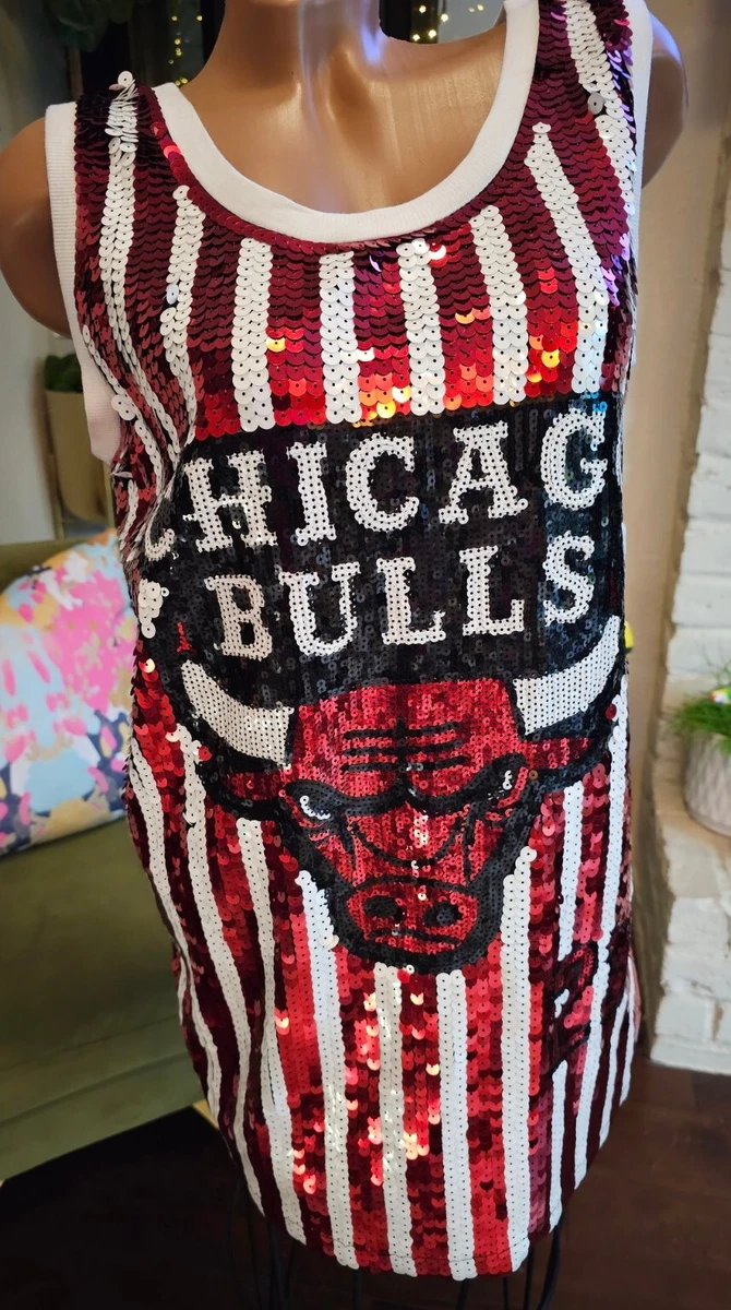 Dresses, New 23 Chicago Bulls Blue Red White Sequin Dress