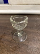 Vintage Clear Glass Eye Wash Cup Stem Pedestal Ocular Care Apothecary 2.5"