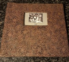 12.5" x 14" Photo/Scrapbook Album 10 pages Brown leather look