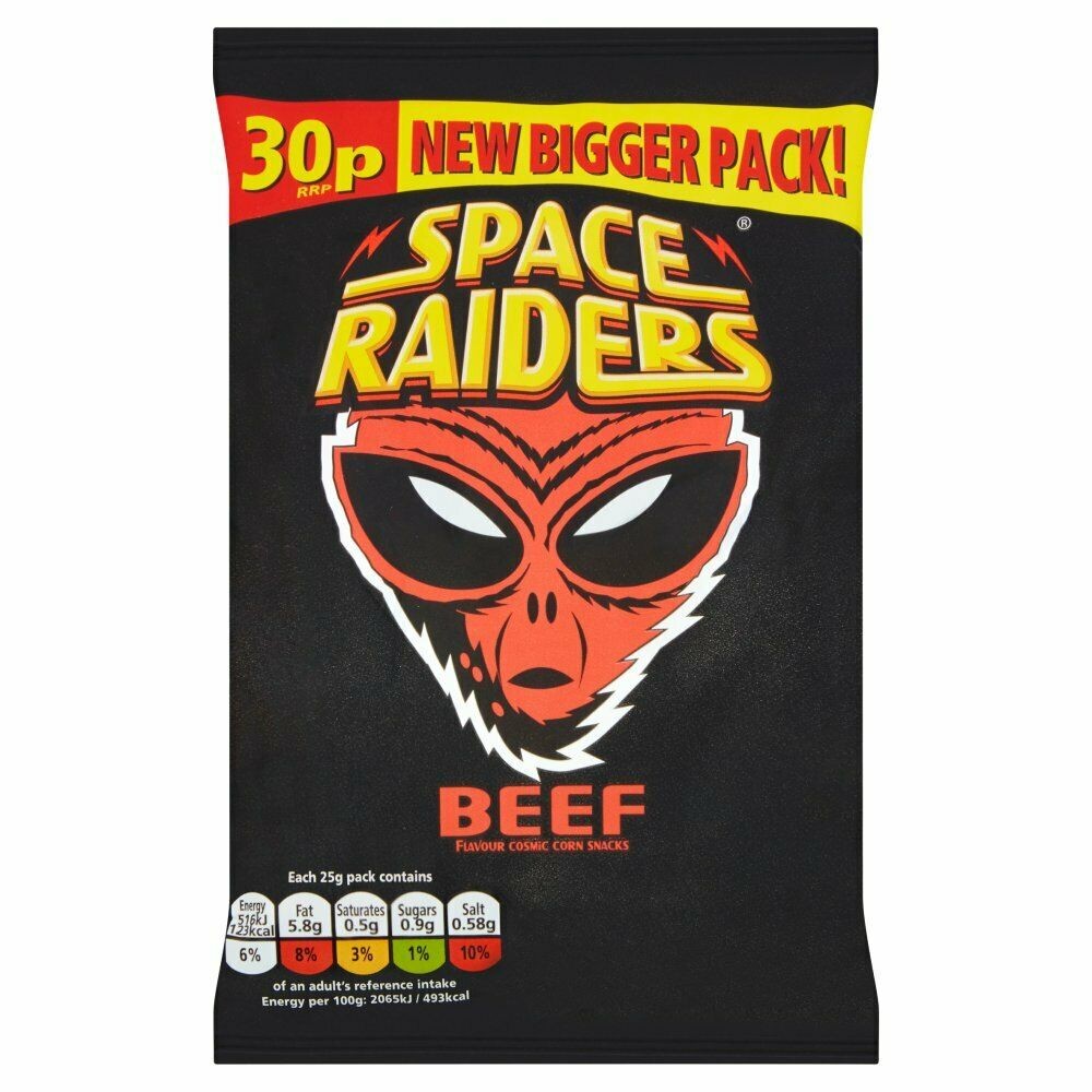 Space Raiders Beef Snacks 30g Full Box (36 Pack)