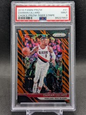 2018-19 Panini Prizm Damian Lillard Tiger Stripes Prizm Choice PSA 9 MINT #81