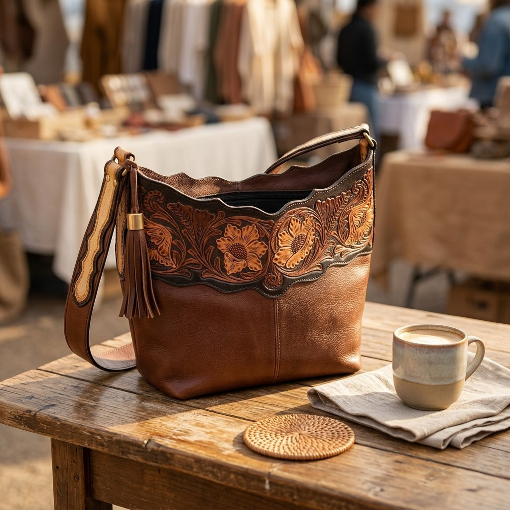American Darling Sunlit Floral Leather Shoulder Bag View 2