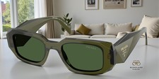 PRADA PR 17WS 19Z1I0 Transparent Bottle Dark Green 49 mm Women's Sunglasses