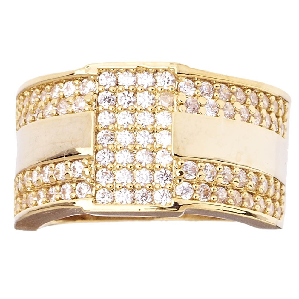 Дизайнерское кольцо Iced Out Bling в стиле хип-хоп - Нью-Йорк золото 15 мм 1990₽