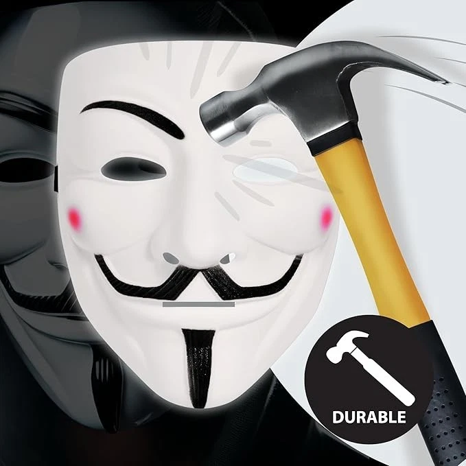 2er Pack V wie Vendetta Maske Fawkes Anonymous Halloween Cosplay Party Kostüm - Bild 3 von 4