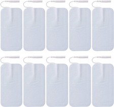 10 Pieces Large Electrode Pads - Premium Reusable TENS Unit Pads with Standard 2